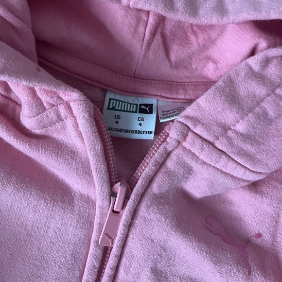 Girls Puma Pink Hoodie - Picture 2 of 3